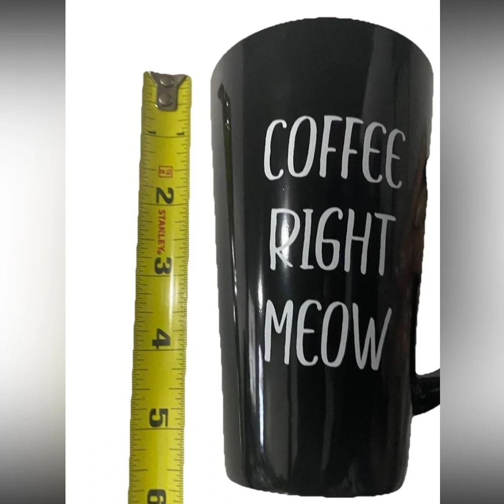 Coffee Right Meow Mug Black White Tea Cup Dat’l Do It Inc - Picture 5 of 5